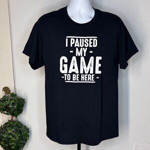 Gildan Black 'Paused My Game' T-Shirt
